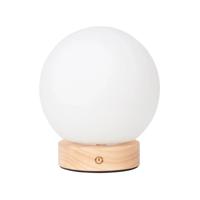 Tafellamp oplaadbaar Flore lichtbruin hout