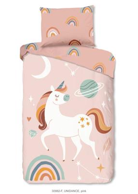 Good Morning Dekbedovertrek "eenhoorn, planeten en regenboog" - Roze - (140x200 cm) - Katoen Flanel Good Morning Dekbedovertrek "eenhoorn, planeten en regenboog" - Roze - (140x200 cm) - Katoen Flanel