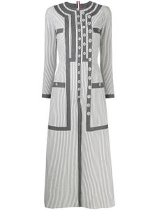 Thom Browne robe longue en seersucker - Gris