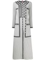 Thom Browne robe longue en seersucker - Gris - thumbnail