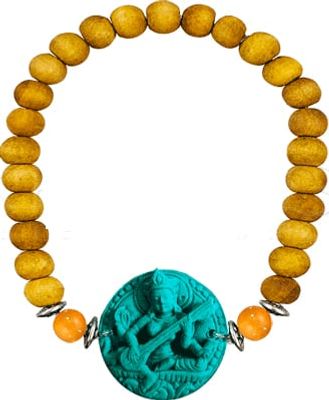 Sandalwood Elastische Armband Turquoise Saraswati