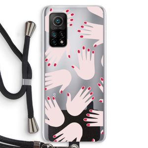 Hands pink: Xiaomi Mi 10T 5G Transparant Hoesje met koord