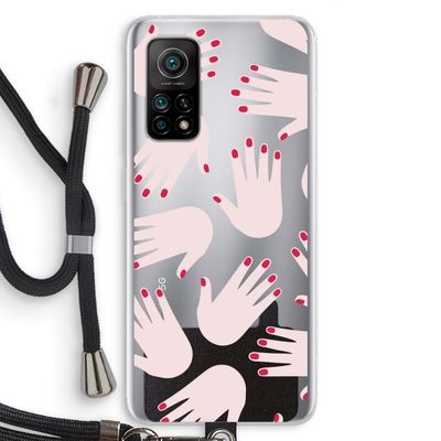 Hands pink: Xiaomi Mi 10T 5G Transparant Hoesje met koord