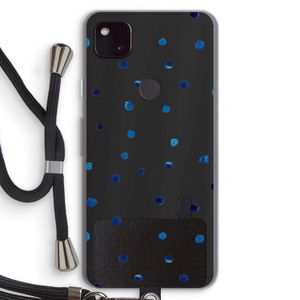 Blauwe stippen: Pixel 4a 5G Transparant Hoesje met koord