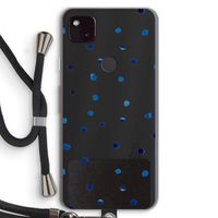 Blauwe stippen: Pixel 4a 5G Transparant Hoesje met koord
