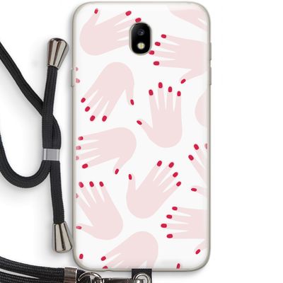 Hands pink: Samsung Galaxy J7 (2017) Transparant Hoesje met koord