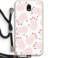 Hands pink: Samsung Galaxy J7 (2017) Transparant Hoesje met koord