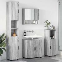 Badkamermeubelset met opslag 4 pcs Grijs sonoma 61 x 35 x 64 cm