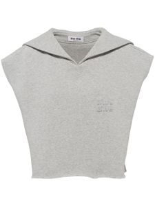 Miu Miu sweat crop sans manches - Gris