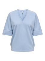 Only Onlivy S/s Glitter V-neck Top Cs Jrs T-shirt Korte Mouw Soft Chambray Silver Glitter