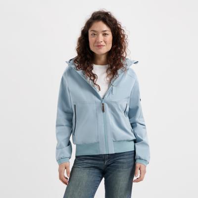 Travelin&apos; Women - waterproof jack - Light Blauw - Maat 3XL