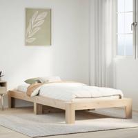 Bedframe zonder matras massief grenenhout 75x190 cm