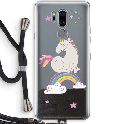 Regenboog eenhoorn: LG G7 Thinq Transparant Hoesje met koord