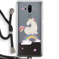 Regenboog eenhoorn: LG G7 Thinq Transparant Hoesje met koord