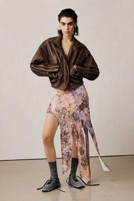 Asymmetrische studio rok - BROWN - S