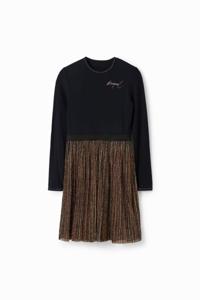 Jurk met lurex rok - BLACK - 7/8