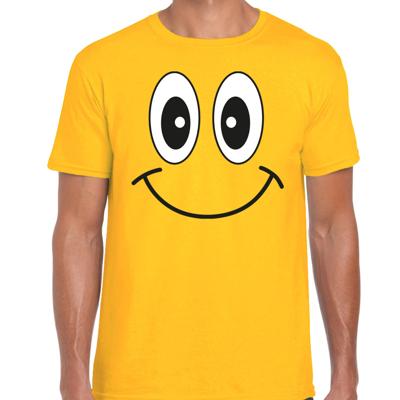 Verkleed T-shirt voor heren - Smile Emoticon - geel - carnaval - feestkleding Verkleed T-shirt voor heren - Smile Emoticon - geel - carnaval - feestkleding