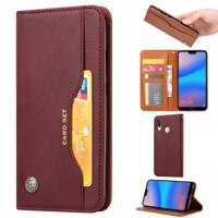 Knead huidtextuur horizontale Flip lederen case voor Huawei genieten van 9 plus/Y9 2019 met foto frame & houder & kaartsleuven & portemonnee (wijn ro