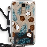 Kokosnoot roze: LG K10 (2016) Transparant Hoesje met koord