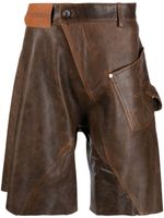 JW Anderson TWISTED LEATHER SHORTS - Marron