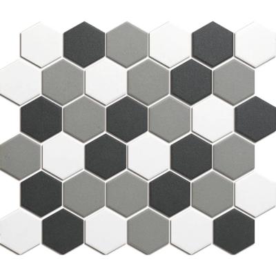 The Mosaic Factory London Mozaiek Tegel Hexagon - Contrast Mix Ongeglazuurd, R11 281x325 mm