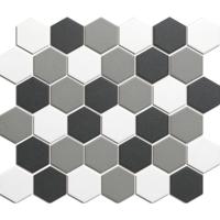 The Mosaic Factory London Mozaiek Tegel Hexagon - Contrast Mix Ongeglazuurd, R11 281x325 mm