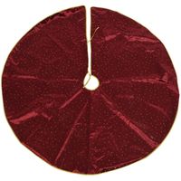 Kerstboomrok/kerstboom kleed velvet rood van stof 120 cm - thumbnail