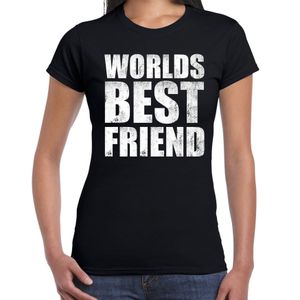 Worlds best friend cadeau t-shirt zwart voor dames