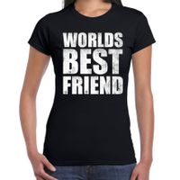 Worlds best friend cadeau t-shirt zwart voor dames