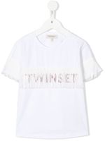 TWINSET Kids t-shirt frangé à logo imprimé - Blanc