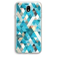 Gekleurde driehoekjes blauw: Samsung Galaxy J7 (2017) Transparant Hoesje
