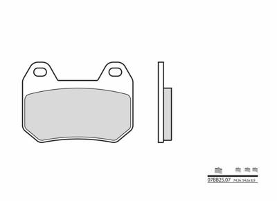 BREMBO Remblokken, voor de moto, Road Organisch 07BB2507