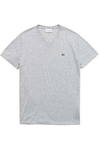 Lacoste Regular Fit T-Shirt V-hals lichtgrijs, Effen