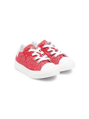 Givenchy Kids baskets à motif cachemire - Rouge