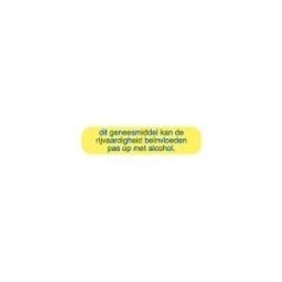 Strooketiket rijvaardigheid alcohol 30 x 7mm