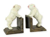A PAIR OF CAST IRON BULLDOG BOOKENDS