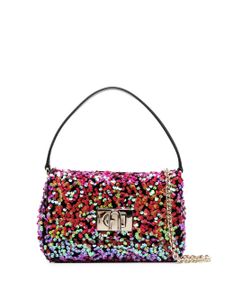 Furla mini sac à sequins brodés - Noir