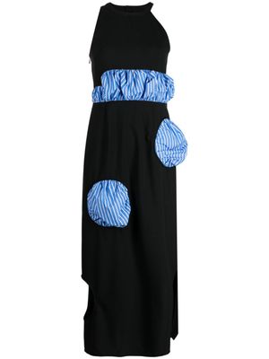 Enföld robe mi-longue sans manches à rayures - Noir