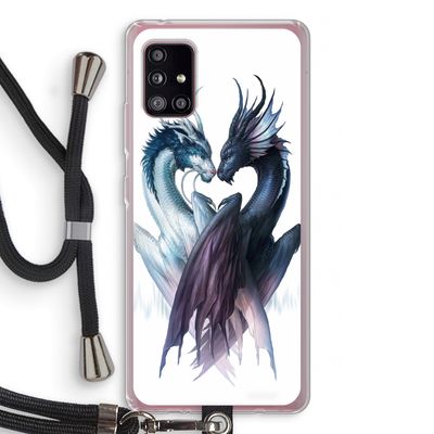 Yin Yang Dragons: Samsung Galaxy A51 5G Transparant Hoesje met koord