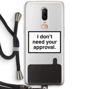 Don't need approval: OnePlus 6 Transparant Hoesje met koord