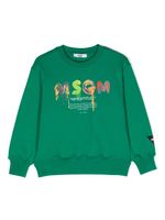 MSGM Kids sweat en coton à logo imprimé - Vert