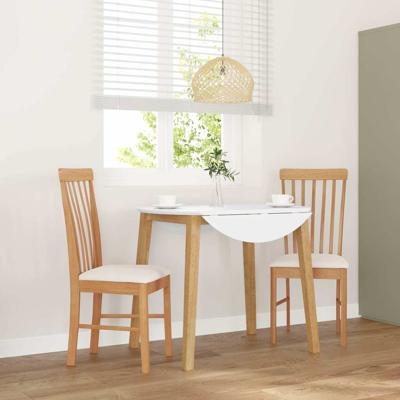 Eetkamerstoelen met kussens 2 st massief hout rubber