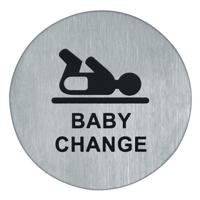 Symboolplaat baby change ø75mm rvs mat