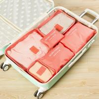 6 STKS/set reistas ClothesLuggage organisator hoge capaciteit mesh verpakking kubussen (watermeloen rood)