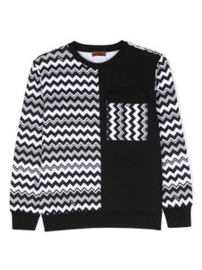 Missoni Kids sweat en coton à motif zigzag - Noir