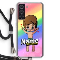 Chibi Maker man: Samsung Galaxy S21 FE Transparant Hoesje met koord