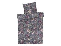 LIVARNO home Dekbedovertrek 140 x 200 cm (Bloemen/grijs)