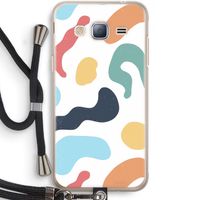 Memphis Shapes Blue: Samsung Galaxy J3 (2016) Transparant Hoesje met koord