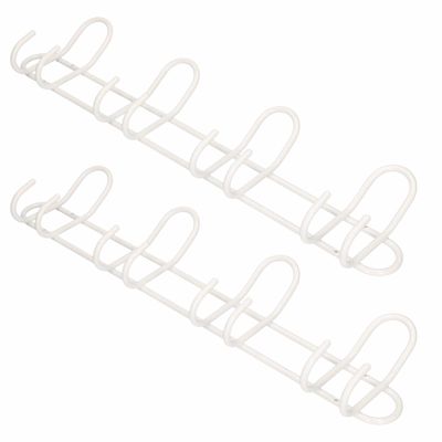2x Luxe kapstokken / jashaken / wandstokken wit aluminium 4x dubbele haak 14,5 x 53 cm