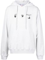 Off-White hoodie en coton à logo imprimé - Gris